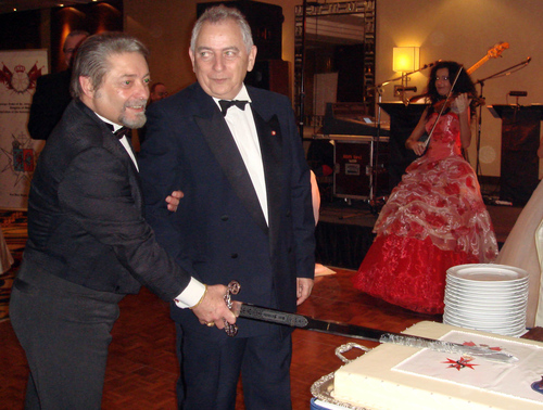 HEH Sir Cosmelli De Veiga régens-nagymester, és Sir dr. prof. Popper György, miniszterelnök, magyar nagyperjel